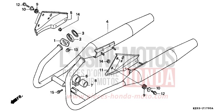 ABGAS-SCHALLDAEMPFER von CB1300 Super Bold'or ABS MAGNA RED (R201) von 1996